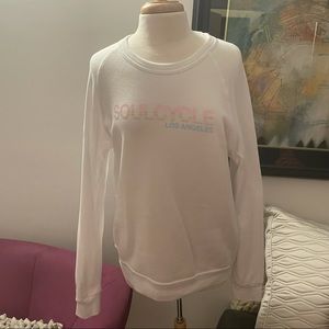 SoulCycle White and Pastel Crew Neck